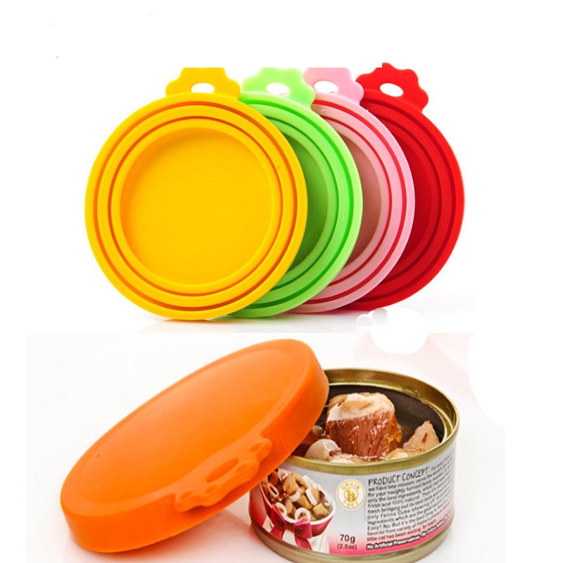 Can Silicone Can Lids ، Can Pet Food Can Lids و Universal Silicone Dog و Cat Food Can Lids ، 1 يناسب 3 علب قياسية ، ويتناسب مع معظم علب الكلاب والقطط القياسية